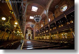 budapest, buildings, europe, furniture, horizontal, hungary, interiors, jewish, pews, religious, synagogue, temples, photograph