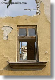budapest, buildings, europe, hungary, ruined, vertical, windows, photograph