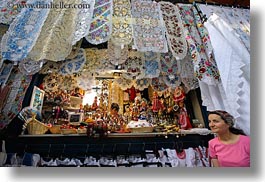 budapest, central market hall, colorful, design, europe, fabrics, horizontal, hungarian, hungary, people, womens, photograph