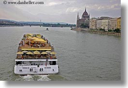 boats, budapest, cruise, danube, europe, horizontal, hungary, riverboat cruise ship, rivers, ships, photograph