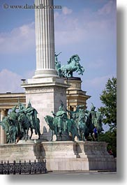 arts, bronze, budapest, europe, hero, heroes square, hungary, landmarks, materials, monument, statues, vertical, war, photograph