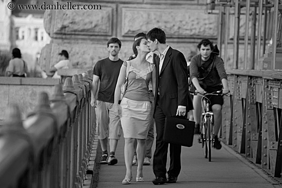 kissing images of couples. couple-kissing-on-bridge-bw-3.