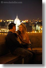 budapest, cityscapes, conceptual, couples, emotions, europe, hungary, men, nite, people, romantic, slow exposure, smiles, vertical, womens, photograph