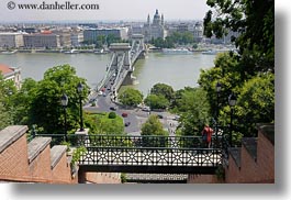 bridge, budapest, catwalk, europe, from, horizontal, hungary, structures, szechenyi chain bridge, views, photograph