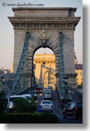 bridge, budapest, europe, hungary, structures, szechenyi chain bridge, traffic, vertical, photograph