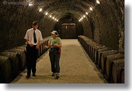 barrels, cellar, europe, grof degenfeld castle hotel, horizontal, hungary, people, wines, womens, photograph