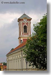 buildings, clock tower, europe, hungary, tarcal, vertical, photograph