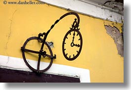 clocks, europe, horizontal, hungary, irons, signs, tarcal, walls, photograph