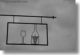 black and white, europe, horizontal, hungary, signs, tarcal, wines, photograph