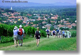 europe, hikers, hiking, horizontal, hungary, overlook, people, tokaj hills, towns, photograph