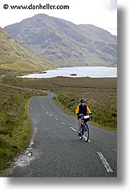 bicycles, bikers, connaught, connemara, europe, ireland, irish, jills, long, mayo county, roads, vertical, western ireland, photograph