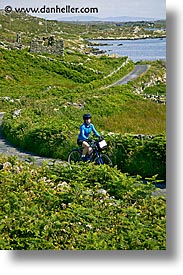 bicycles, bikers, connaught, connemara, europe, ireland, irish, jills, mayo county, vertical, western ireland, photograph