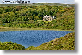 connaught, connemara, europe, horizontal, ireland, irish, landscapes, mansion, mayo county, pond, western ireland, photograph