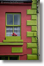 connaught, connemara, europe, green, ireland, irish, mayo, mayo county, pink, vertical, western ireland, windows, photograph