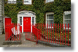 connaught, connemara, doors, europe, fences, horizontal, ireland, irish, mayo county, red, western ireland, photograph