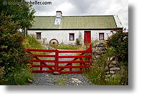 connaught, connemara, europe, fences, horizontal, ireland, irish, mayo county, red, western ireland, photograph