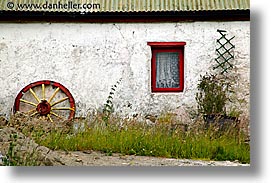 connaught, connemara, europe, horizontal, ireland, irish, mayo county, red, western ireland, wheels, windows, photograph
