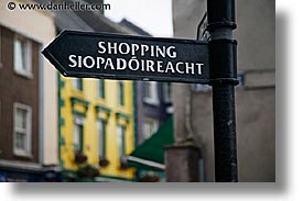 cork, cork county, europe, horizontal, ireland, irish, munster, shopping, signs, youghal, photograph