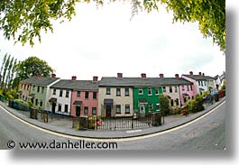 athlone, county shannon, dublin, europe, fisheye lens, horizontal, houses, ireland, irish, rows, shannon, shannon river, photograph