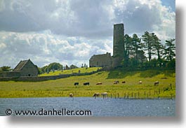 clonmacnois, county shannon, dublin, europe, horizontal, ireland, irish, round, shannon, shannon river, towers, photograph