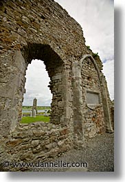 architectural ruins, clonmacnois, county shannon, europe, ireland, irish, shannon, shannon river, vertical, windows, photograph