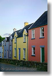 colored, county shannon, europe, homes, ireland, irish, mount shannon, shannon, shannon river, vertical, photograph