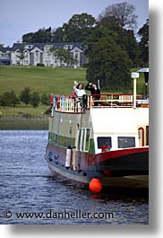 athlone, boats, europe, ireland, irish, river barge, shannon princess, shannon princess ii, vertical, water vessel, waving, photograph