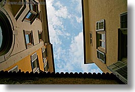 bolzano, buildings, dolomites, europe, horizontal, italy, upwards, views, photograph