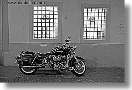 black and white, bolzano, dolomites, europe, horizontal, italy, motorcycles, slow exposure, photograph