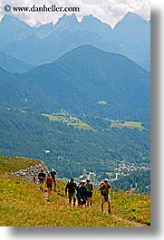 alto adige, dolomites, europe, hikers, italy, la rocchetta, vertical, photograph
