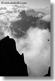 alto adige, black and white, dolomites, europe, italy, layered, layered mountains, mountains, vertical, photograph