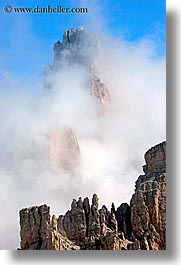 alto adige, dolomites, europe, foggy, italy, mountains, vertical, photograph