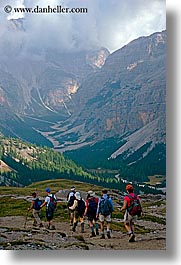 alto adige, dolomites, europe, hikers, italy, mountains, vertical, photograph