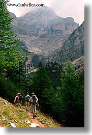 alto adige, dolomites, europe, hikers, italy, mountains, vertical, photograph