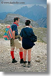alto adige, colorful, dolomites, europe, hikers, italy, men, people, vertical, womens, photograph