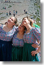 alto adige, dolomites, europe, girls, italy, people, smiling, vertical, womens, photograph