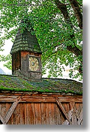 alto adige, barn, clocks, dolomites, europe, italy, st ulrich, vertical, photograph