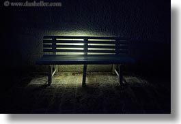 alberobello, benches, europe, glow, horizontal, italy, lights, nite, puglia, photograph