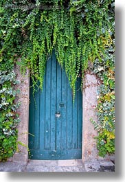 alberobello, blues, doors, europe, italy, ivy, long, puglia, vertical, photograph
