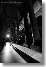 basilica di croce, black and white, europe, glow, italy, lecce, lights, long, puglia, shadows, vertical, photograph