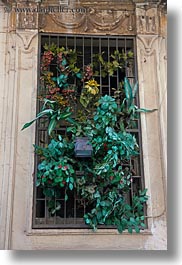 barred, europe, italy, lecce, plants, puglia, silk, vertical, windows, photograph