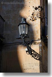 europe, italy, lamp posts, lecce, lights, puglia, shadows, street lamps, vertical, photograph