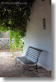 artifacts, benches, europe, italy, ivy, masseria murgia albanese, noci, puglia, vertical, photograph