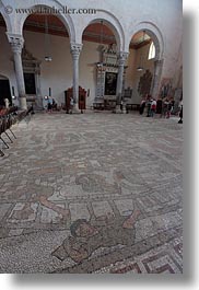 churches, europe, italy, mosaics, otranto, puglia, roman, tiles, vertical, photograph