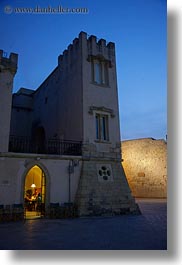 arches, doors, dusk, europe, gothic, italy, otranto, puglia, towns, vertical, photograph