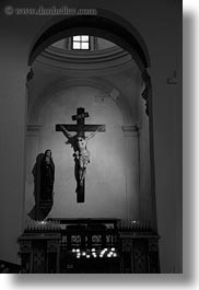 arches, black and white, crosses, europe, italy, madonna, puglia, taranto, vertical, photograph