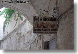 bed and breakfast, europe, horizontal, italy, puglia, signs, trani, photograph
