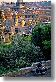 cityscapes, couples, europe, italy, motorcycles, people, rome, vertical, photograph