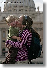 boys, childrens, europe, italy, jacks, jills, kissing, mothers, people, rome, toddlers, vertical, womens, photograph