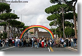 europe, horizontal, italy, parade, people, rainbow, rome, photograph